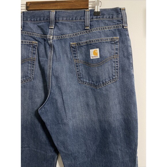 Carhartt Jeans Men's 38x32 Blue Relaxed Fit Straight Leg Mid Rise Zip Fly B18 - Picture 7 of 13
